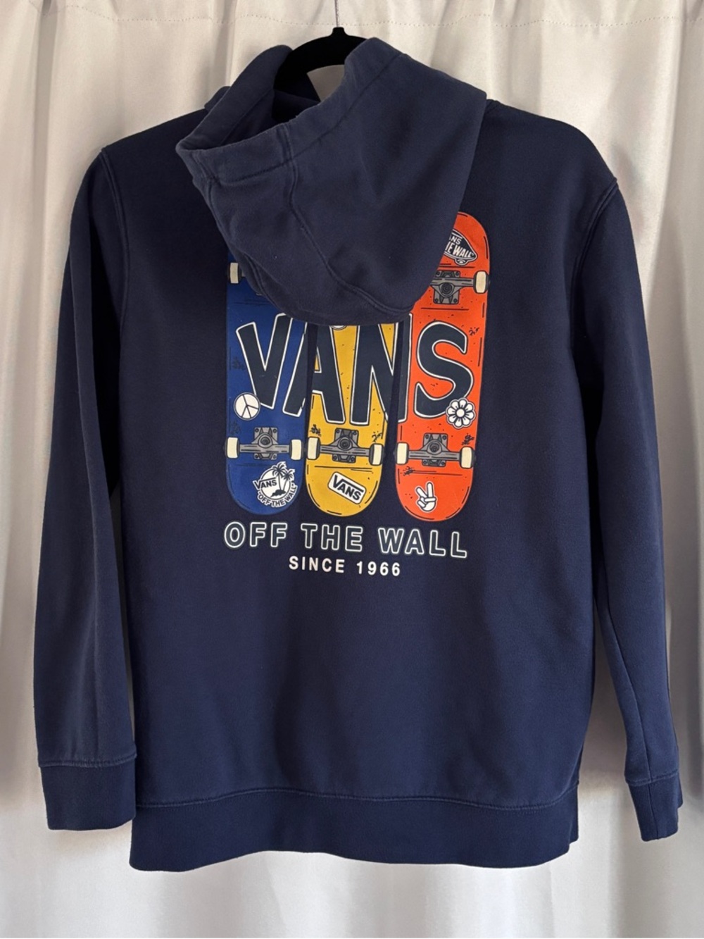 Vans' OFF THE WALL Navy Skateboard Hoodie ~ Kids Lg Retro, Skate, Back to School
